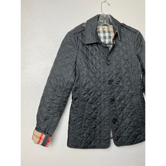BURBERRY LONDON Classic Quilted Jacket Nova Check Lining size XS - Picture 3 of 10